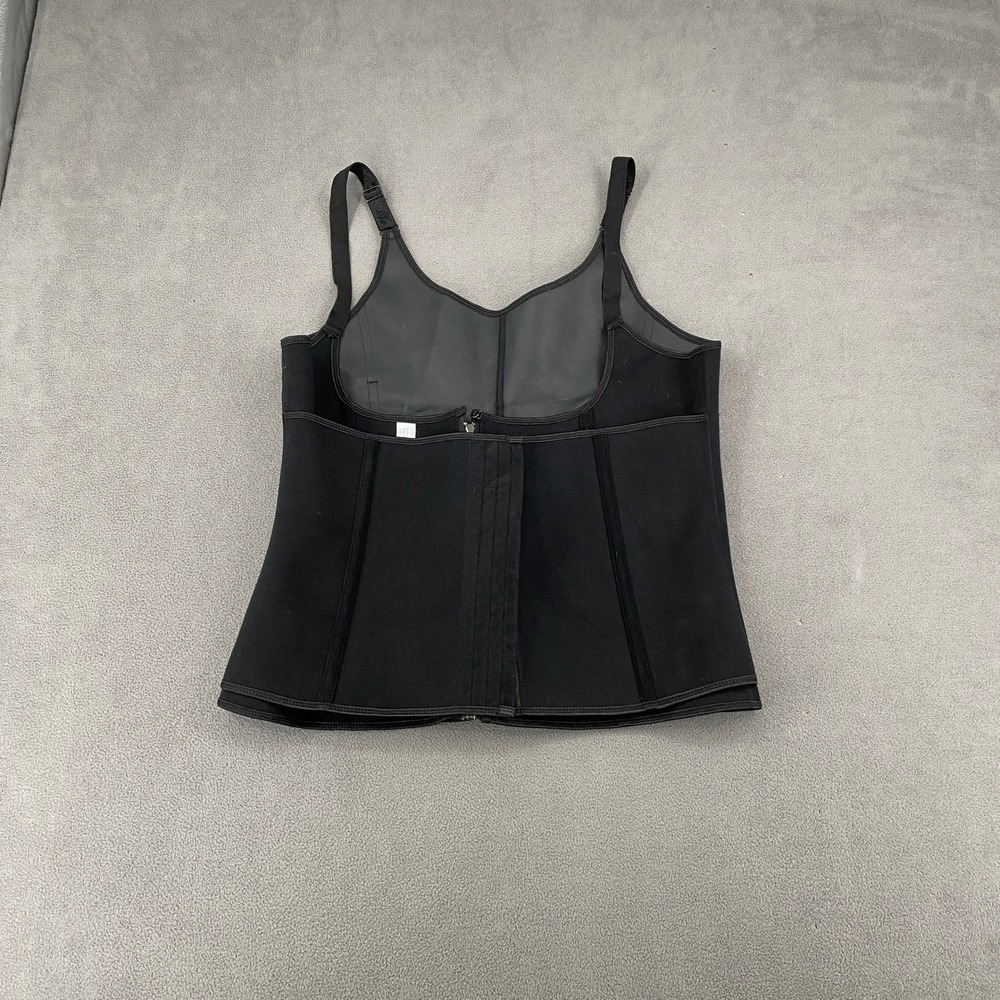 Black Latex Waist Trainer Vest Zipper Hook Eye Compression Shapewear 5XL H210